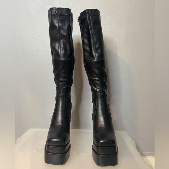 wetkiss Stacked Platform Knee High Boots for Women With High Chunky Heel Gogo 8 - Picture 4 of 14